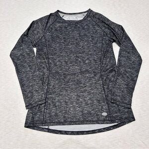 Reel Legends Shirt Womens M Grey Heather Long Sleeve Pullover Pocket Fishing